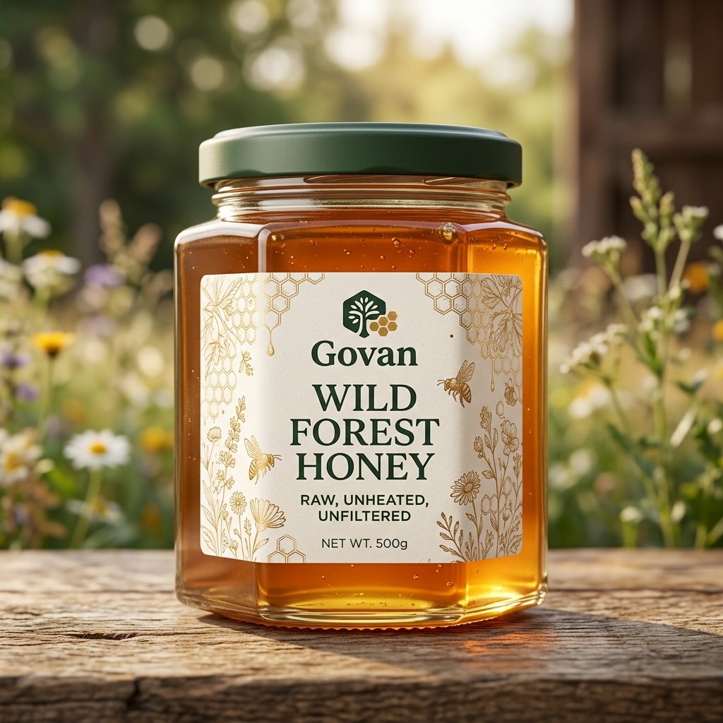 Wild raw forest honey